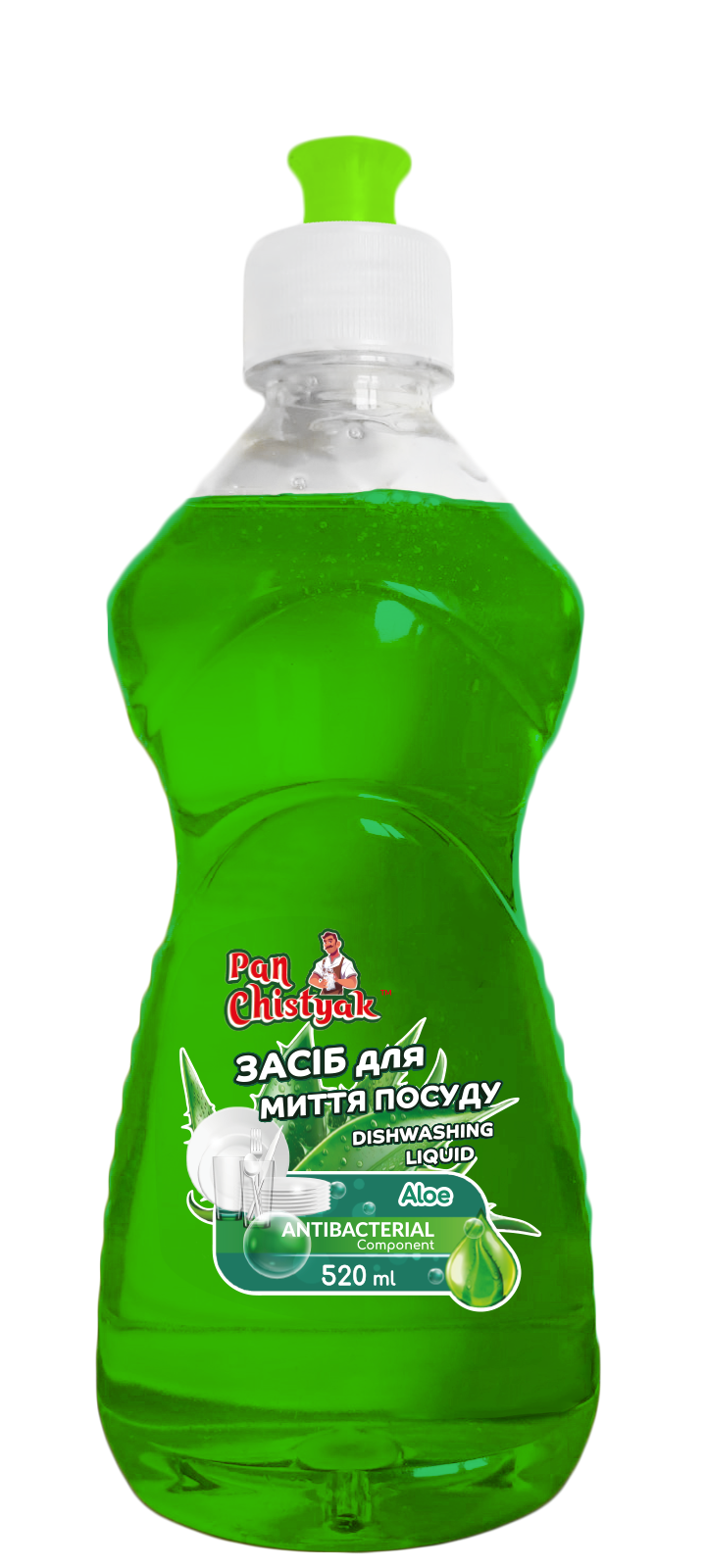 Засіб для миття посуду з ароматом алое ТМ "Pan Chistyak", 0,5 л